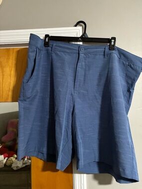 George Men's Slate Blue Flat-Front Shorts